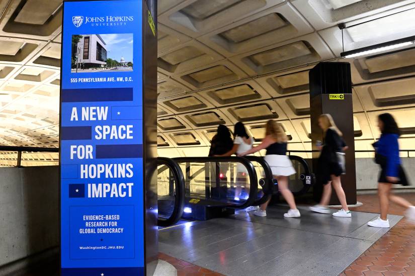 Johns Hopkins University Bloomberg Center advertising in Washington, D.C.