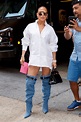 Jennifer Lopez Wears Versace Boots in New York City | Teen Vogue