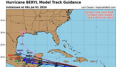 Hurricane Beryl Spaghetti Models Show Storm s Potential Paths