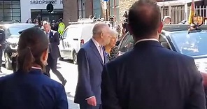 King Charles and Queen Camilla arrive at a cancer treatment centre