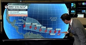 Tropical Storm Bret forms in the Atlantic, heading for the Caribbean