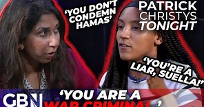 YOU RE a WAR CRIMINAL : Pro Gaza student goes HEAD TO HEAD with Suella Braverman in GRIPPING clash