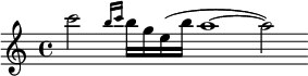  \relative c'''{\set Staff.midiInstrument = #"bassoon"\clef treble\cadenzaOn  c2\grace { b16[c] } [b g e (b'] a1~a2) } 