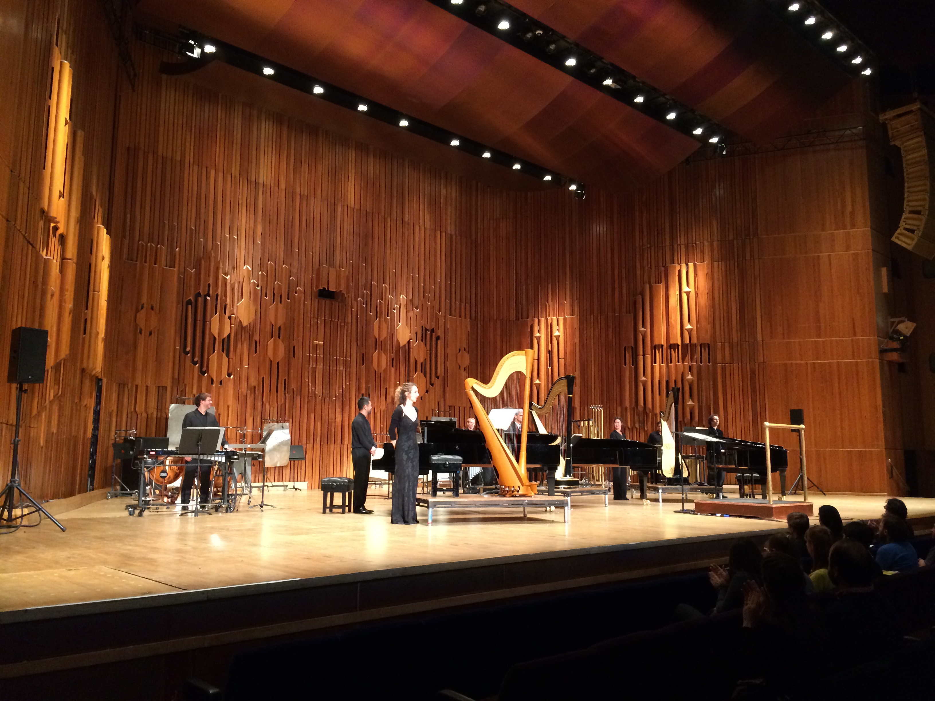 The Ensemble InterContemporain after a performance of Boulez' Sur Incises in Barbican Hall, London, April 2015