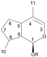 Iridoid ring numbering.PNG