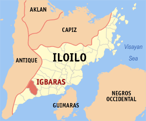 Mapa han Iloilo nga nagpapakita kon hain nahamutang an Igbaras