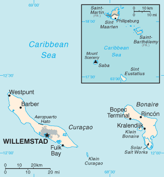 map of Netherlands Antilles