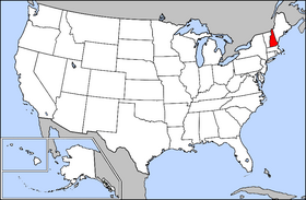 Map of the United States with New Hampshire highlighted