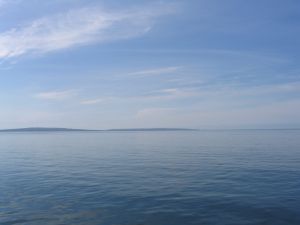 The Atlantic Ocean as seen from the west coast of Ireland on a fair day.