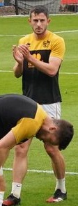 Garrity warming up at Vale Park in May 2022. Ben Garrity.jpg