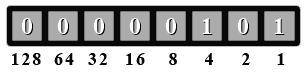 A byte contains 8 bits