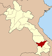 Map of Laos highlighting the province