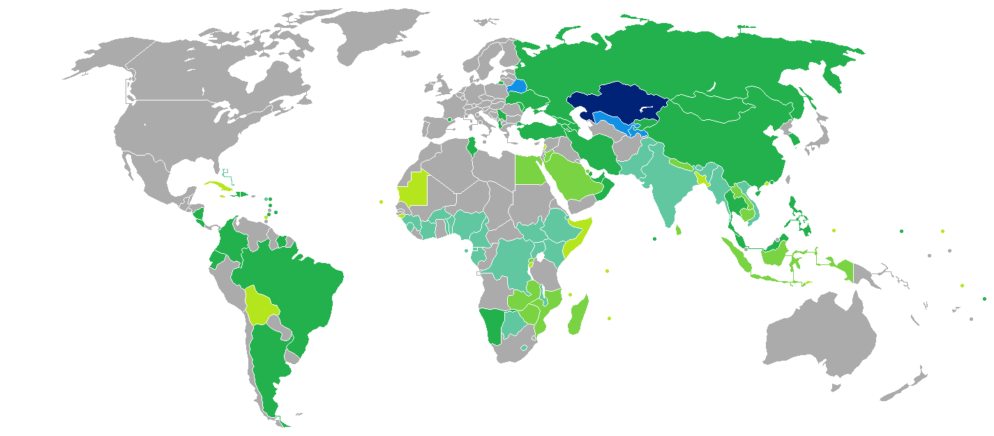 Visa requirements for holders of regular Kazakhstani passports   Kazakhstan   Visa-free   Visa on arrival   Electronic authorization or eVisa   Visa available both on arrival or online   Visa required