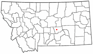 Location of Roundup, Montana