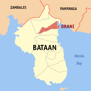 Mapa han Bataan nga nagpapakita han kahamutang han Orani