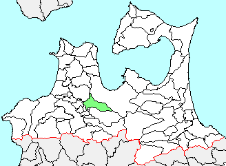 浪岡町、県内位置図