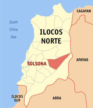 <span class="mw-page-title-main">Solsona, Ilocos Norte</span> Municipality in Ilocos Norte, Philippines