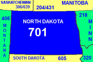 <span class="mw-page-title-main">Area code 701</span> Area code for all of North Dakota, United States