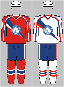 Landslagets hjemme- og bortedrakter som ble brukt under vinter-OL og ishockey-VM 1994.