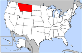 Mapa ning United States with Montana highlighted