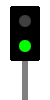 Norwegian railway signal indicating proceed on diverging track