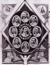 The 1876 White Stockings won the N.L.'s first pennant. 1876 white stockings.jpg