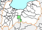 大沢野町の県内位置図