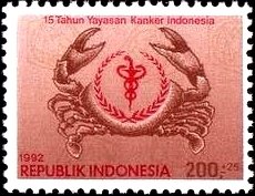 Stamp of Indonesia - 1992 - Colnect 252793 - Indonesian Cancer Foundation.jpeg