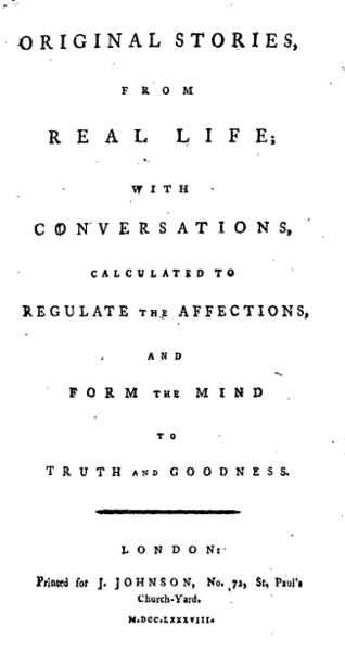 <i>Original Stories from Real Life</i> Childrens book by Mary Wollstonecraft