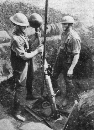 <span class="mw-page-title-main">2-inch medium mortar</span> Smooth bore muzzle loading medium trench mortar