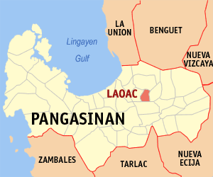 Mapa han Pangasinan nga nagpapakita kon hain nahamutang an Laoac