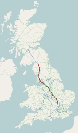 <span class="mw-page-title-main">A6 road (England)</span> North-south road in England