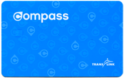 <span class="mw-page-title-main">Compass card (British Columbia)</span> Public transit fare collection system in Metro Vancouver, Canada