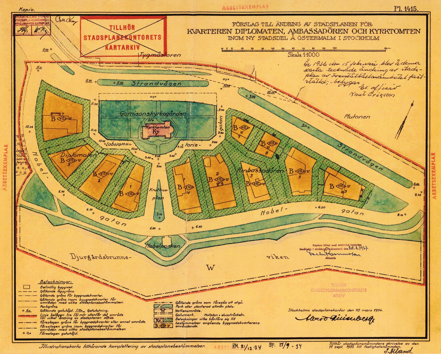 Asemakaava vuodelta 1934