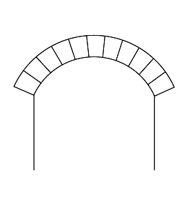 <span class="mw-page-title-main">Segmental arch</span> Type of arch with a circular arc of less than 180 degrees