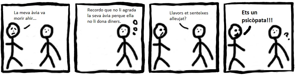 Exemple de possible malentès entre una persona amb Asperger amb algú que no ho és, a causa de la intel·lectualització de les emocions