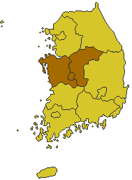 충청방언을 사용하는 지역