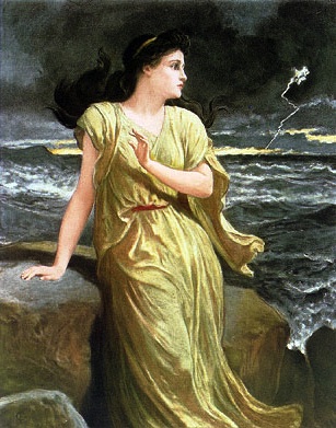 Miranda, watching the storm (1888), by Frederick Goodall Miranda - Frederick Goodall.jpg