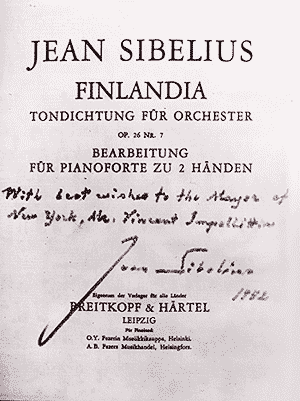 <i>Finlandia</i> hymn Section of Sibelius Finlandia