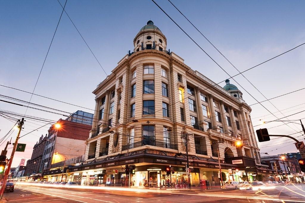 Pran Central Shopping Centre on dusk, Prahran, Melbourne