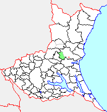 内原町の県内位置図