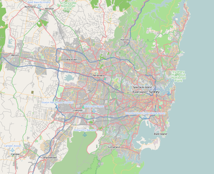 The location of participating clubs in Sydney