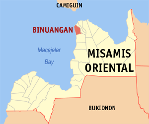 <span class="mw-page-title-main">Binuangan</span> Municipality in Misamis Oriental, Philippines