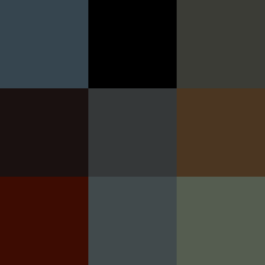 Shades of black Colours that differ only slightly from pure black