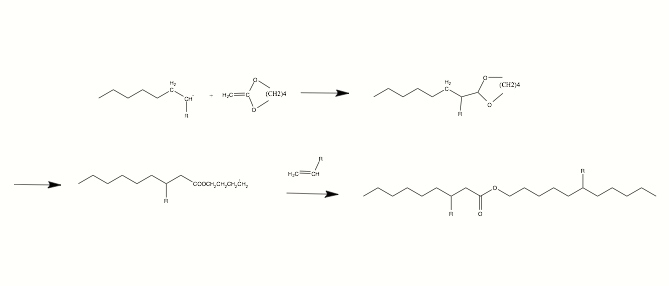 Insertion of an ester group into vinyl polymer