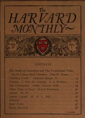 <i>The Harvard Monthly</i> Literary magazine