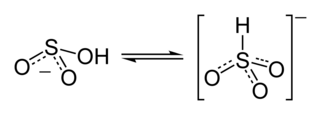 <span class="mw-page-title-main">Bisulfite</span> Chemical compound or ion