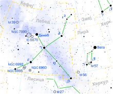 Map of the constellation Cygnus