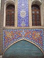 A ceramic-tiled wall on Emarat badgir building side in Golestan Palace compound, Tehran, Iran