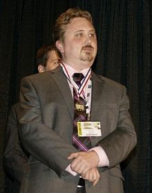 Erik Mona on August 5, 2011 at the Gen Con Ennies awards show